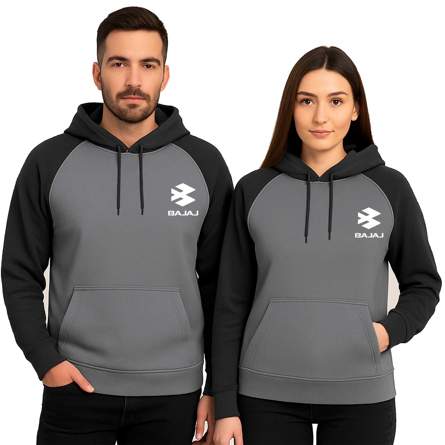 Bajaj White Logo Sevgili Çift Renkli Kapşonlu Sweatshirt Hoodie