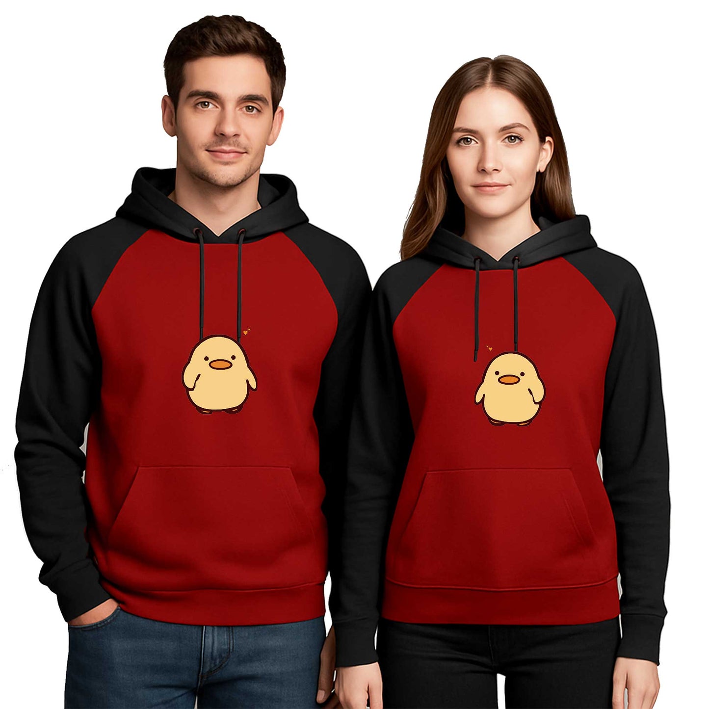 Civciv Sevgili Çift Renkli Kapşonlu Sweatshirt Hoodie