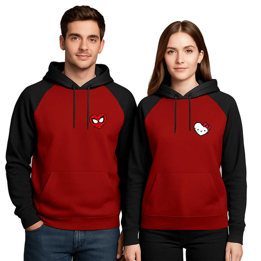 Hello Kitty Sevgili Çift Renkli Kapşonlu Sweatshirt Hoodie