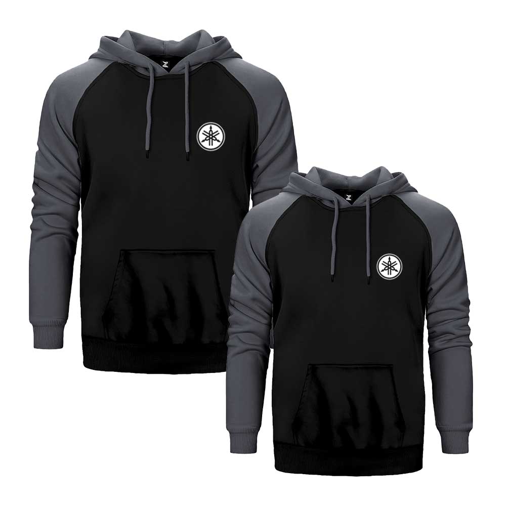 Yamaha Sevgili Çift Reglan Kol Renkli Kapşonlu Sweatshirt Hoodie