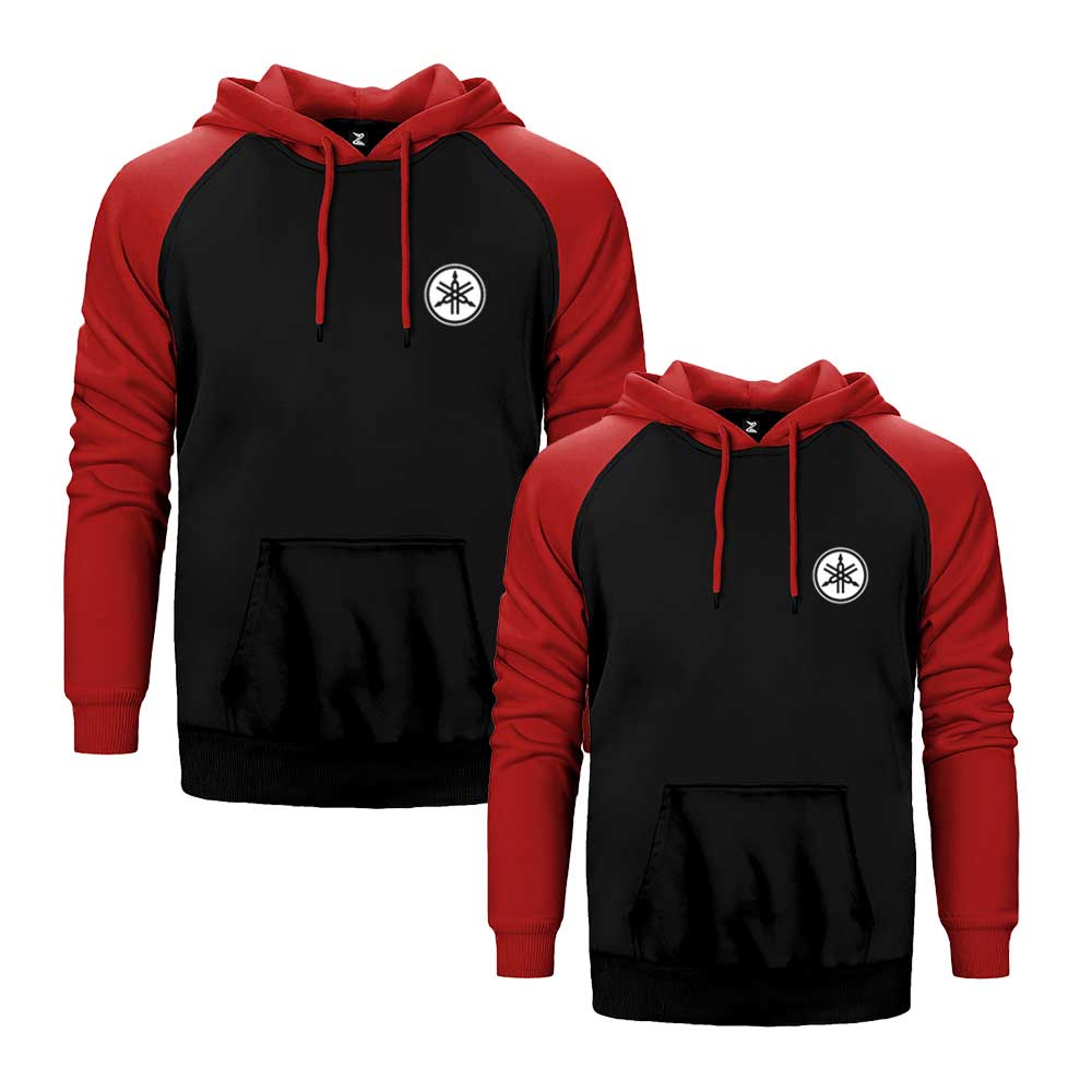 Yamaha Sevgili Çift Reglan Kol Renkli Kapşonlu Sweatshirt Hoodie