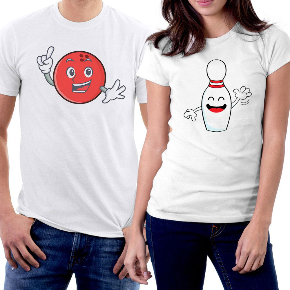 Bowling Sevgili Çift Beyaz Tişört