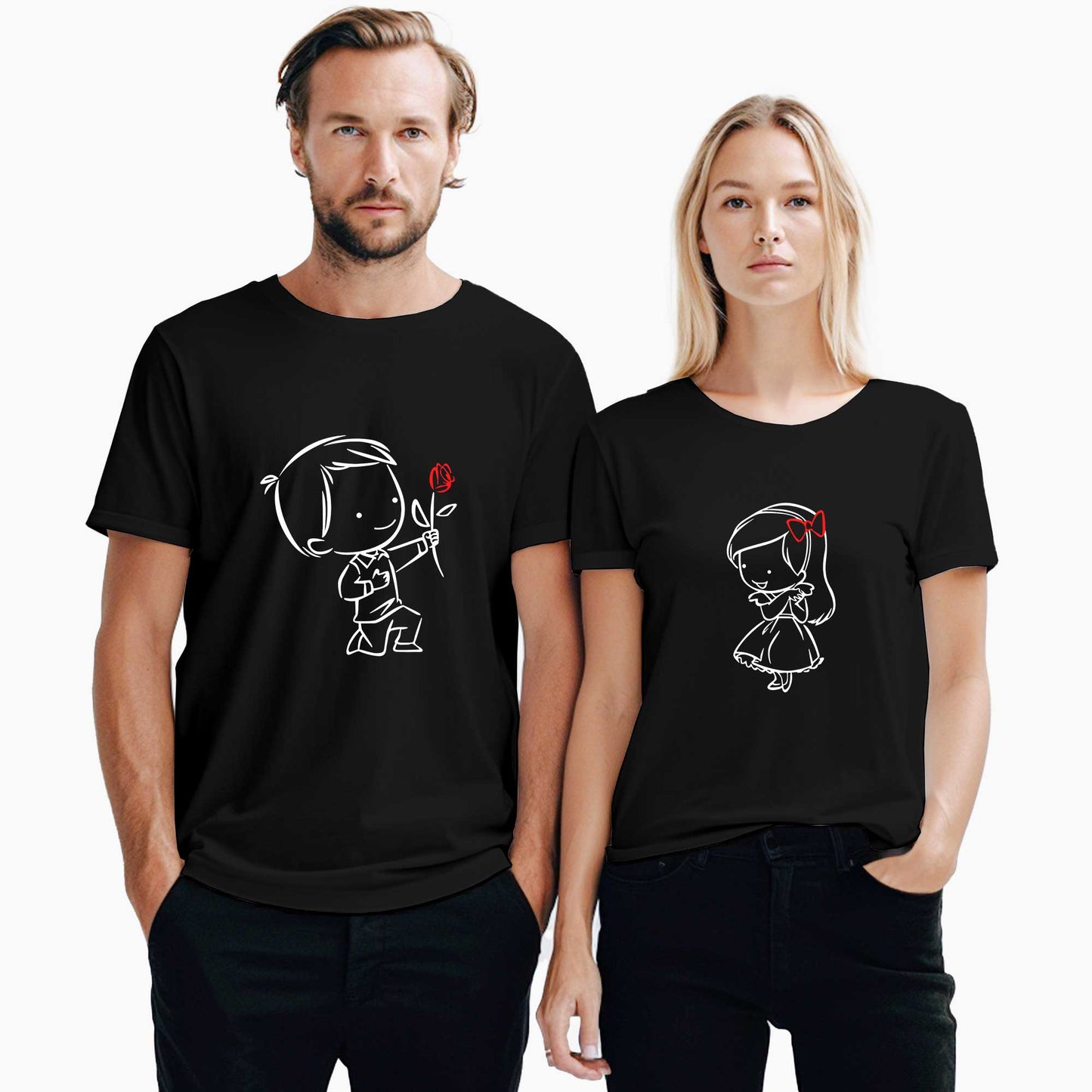 Cute Love Sevgili Çift Beyaz Tişört