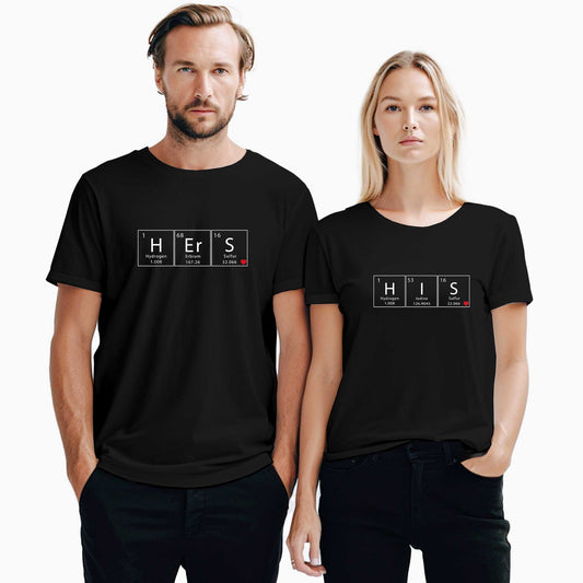 Kimyager Sevgili Çift Siyah Tişört