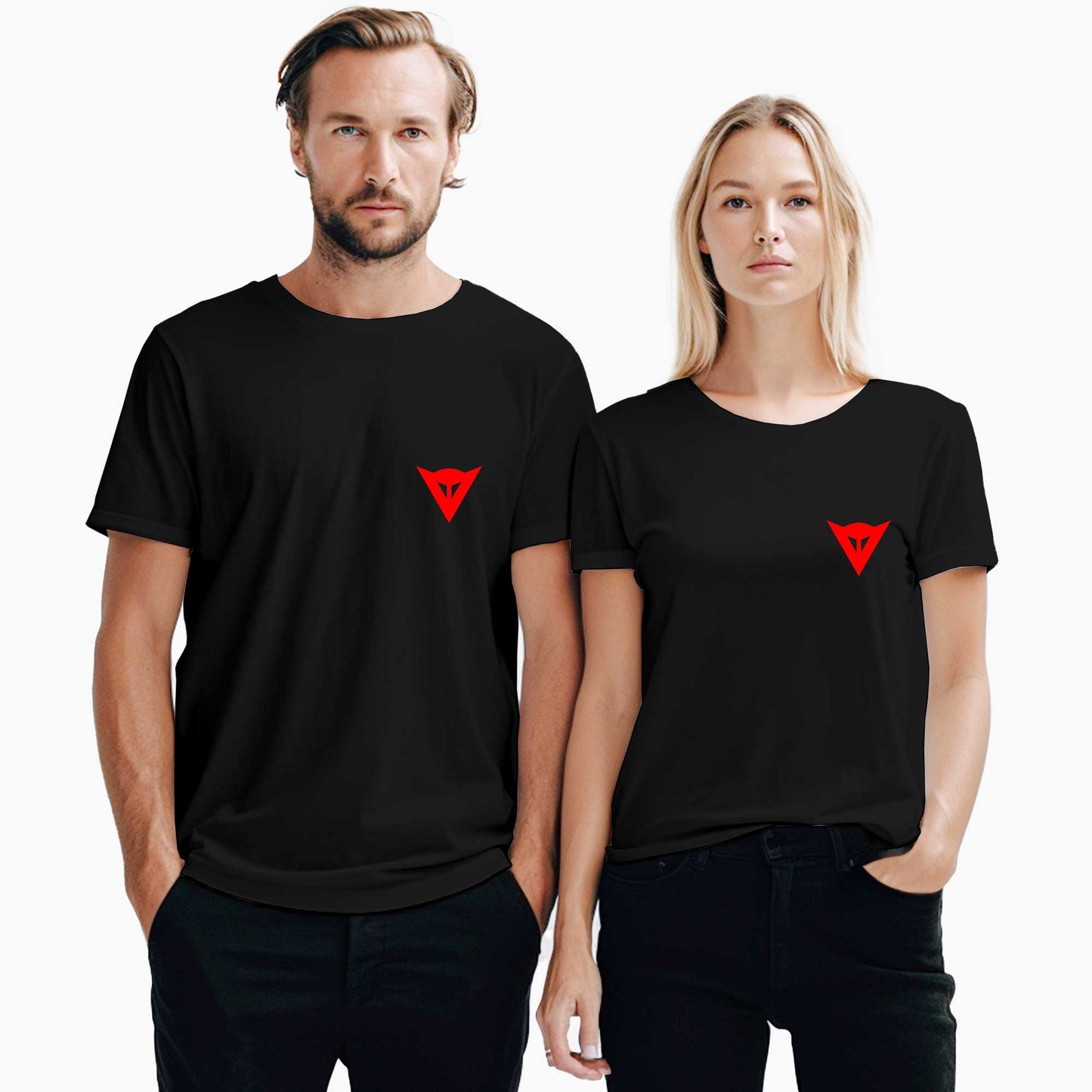 Dainese Red Logo Sevgili Çift Siyah Tişört