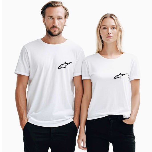 Alpinestars Logo Black Sevgili Çift Beyaz Tişört