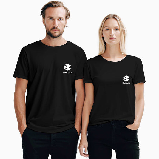 Bajaj White Logo Sevgili Çift Siyah Tişört