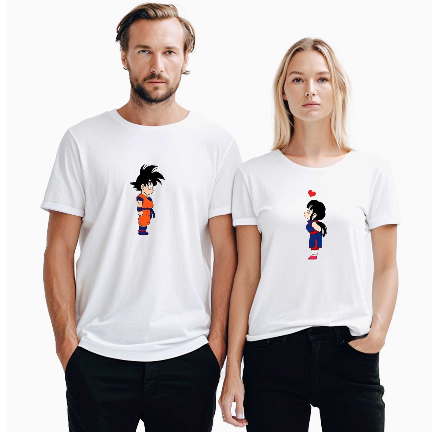 Goku Y Milk Sevgili Çift Beyaz Tişört