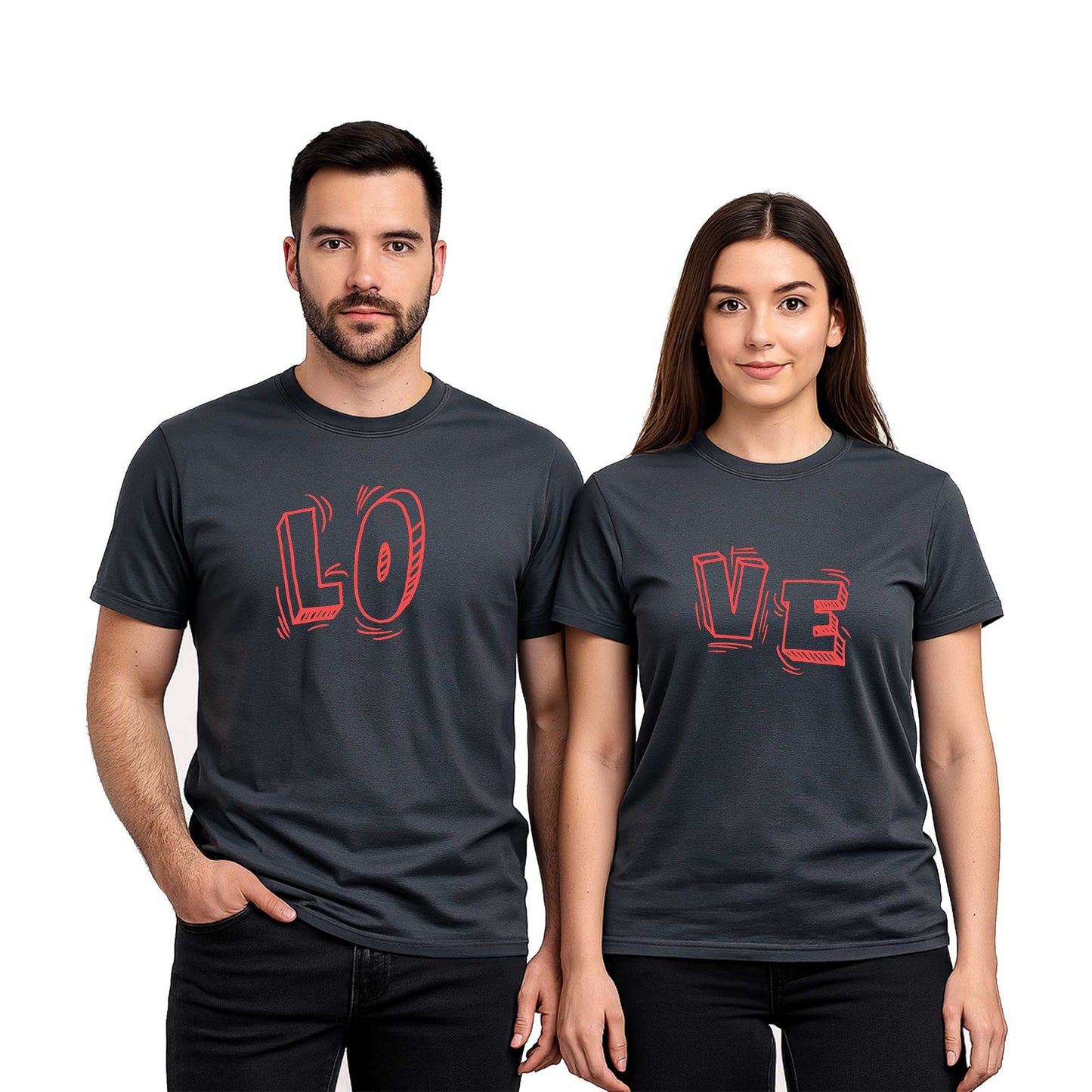 Love Sevgili Çift Renkli Tişört