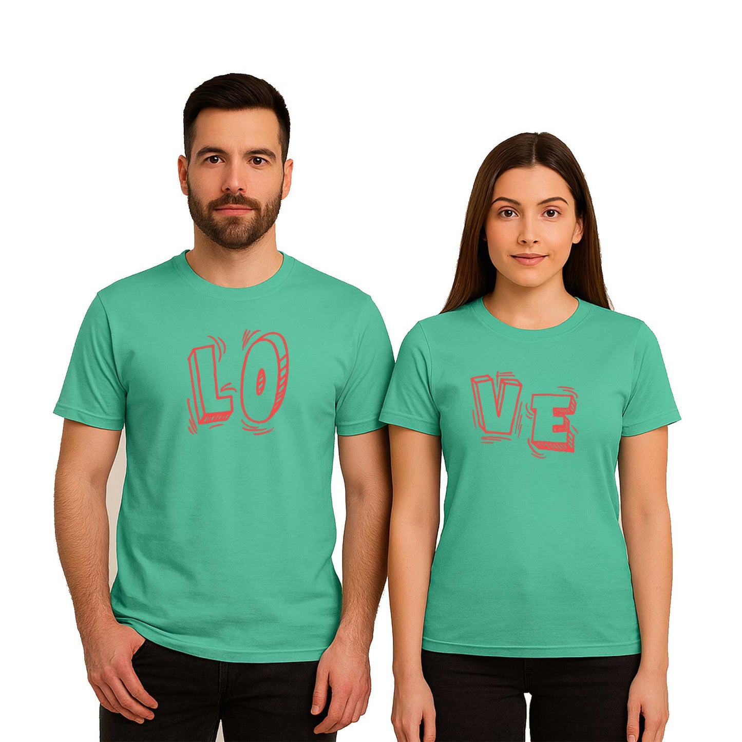Love Sevgili Çift Renkli Tişört