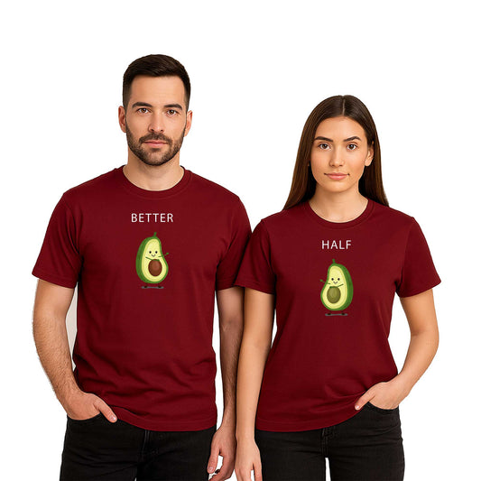 Avakado Better Half Sevgili Çift Renkli Tişört