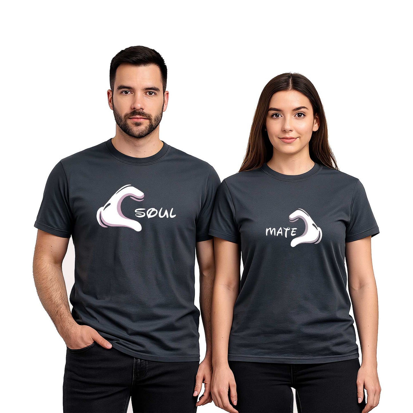 Soul Mate Sevgili Çift Renkli Tişört