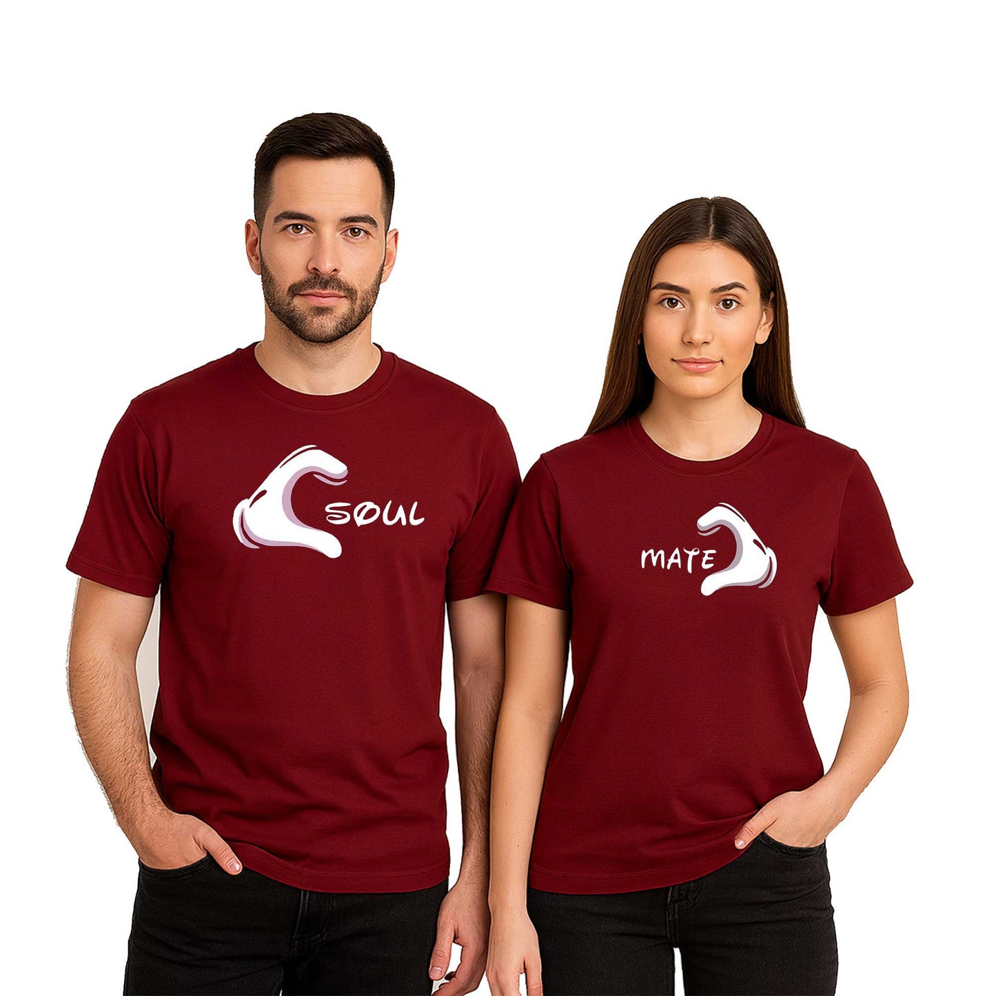 Soul Mate Sevgili Çift Renkli Tişört