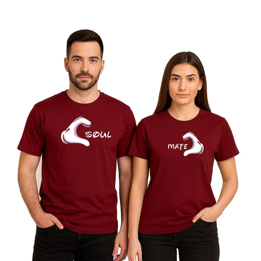 Soul Mate Sevgili Çift Renkli Tişört