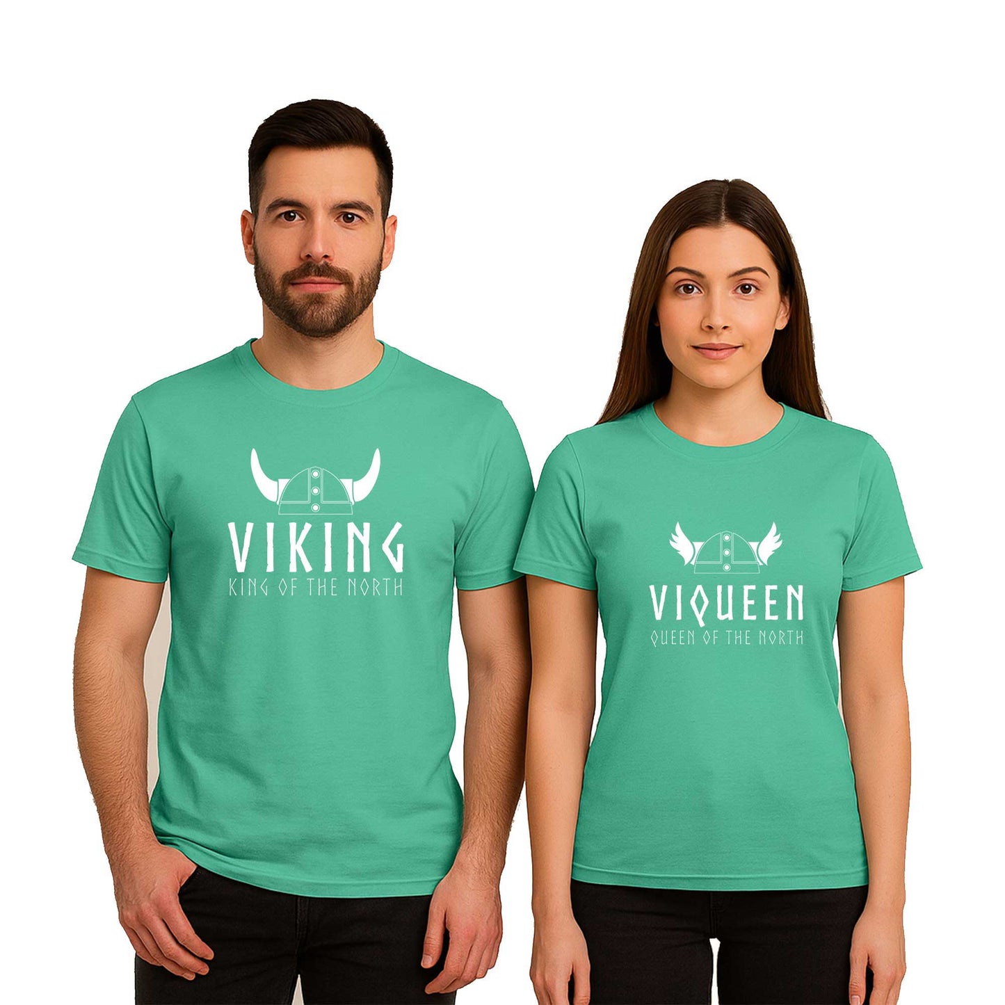 Viking Viqueen Sevgili Çift Renkli Tişört