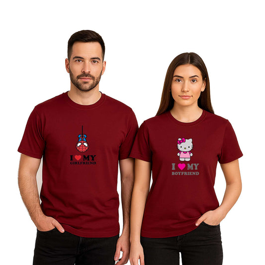 I Love My Gırlfrıend Sevgili Çift Renkli Tişört