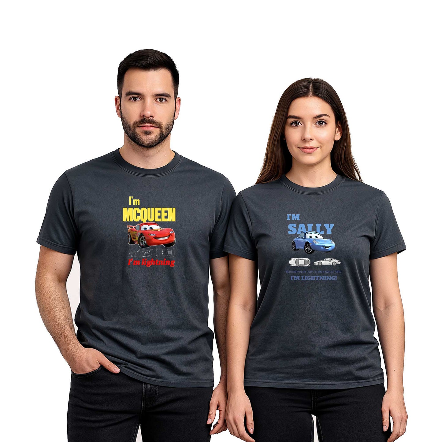 I'm Mcqueen Sevgili Çift Renkli Tişört