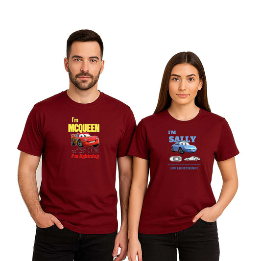 I'm Mcqueen Sevgili Çift Renkli Tişört