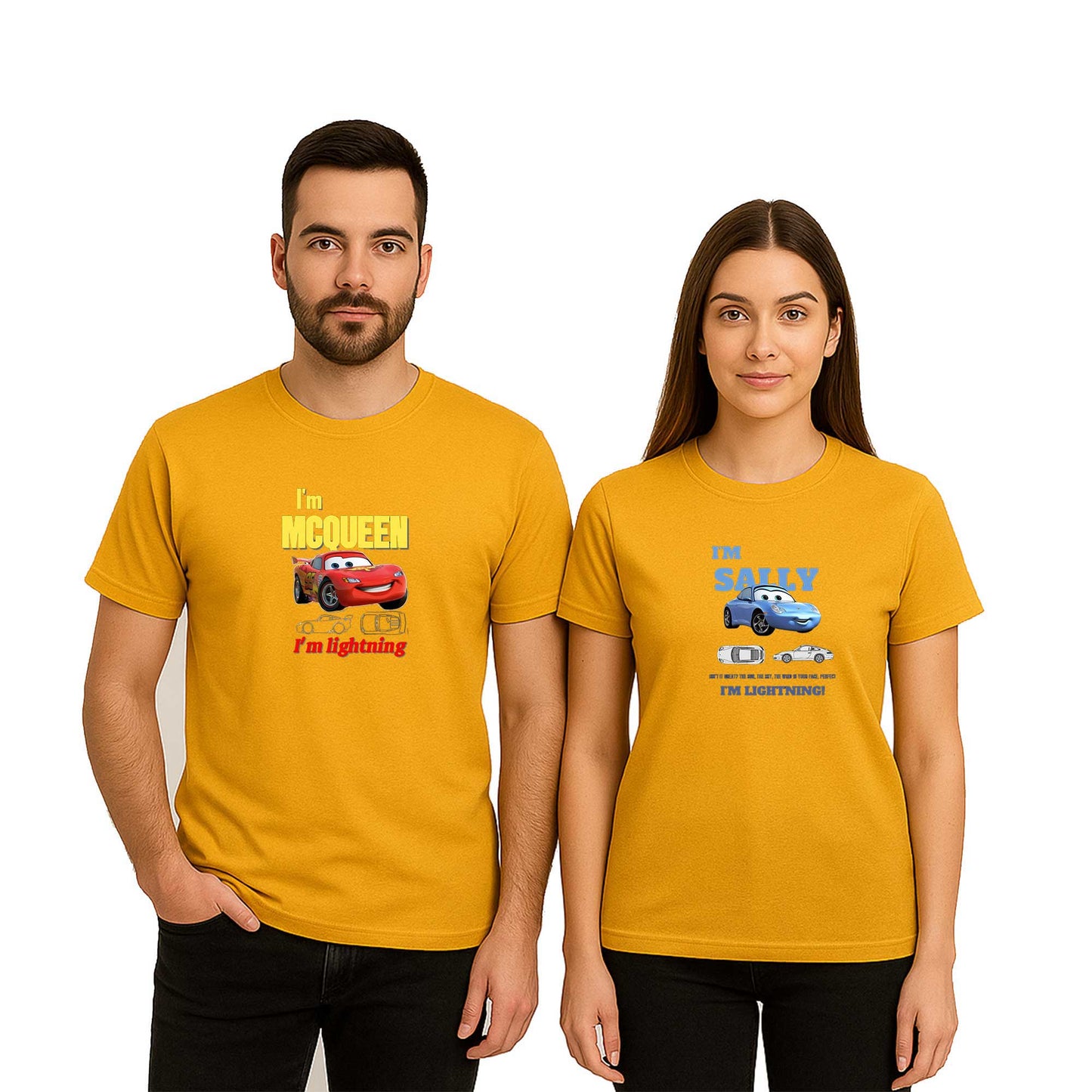 I'm Mcqueen Sevgili Çift Renkli Tişört