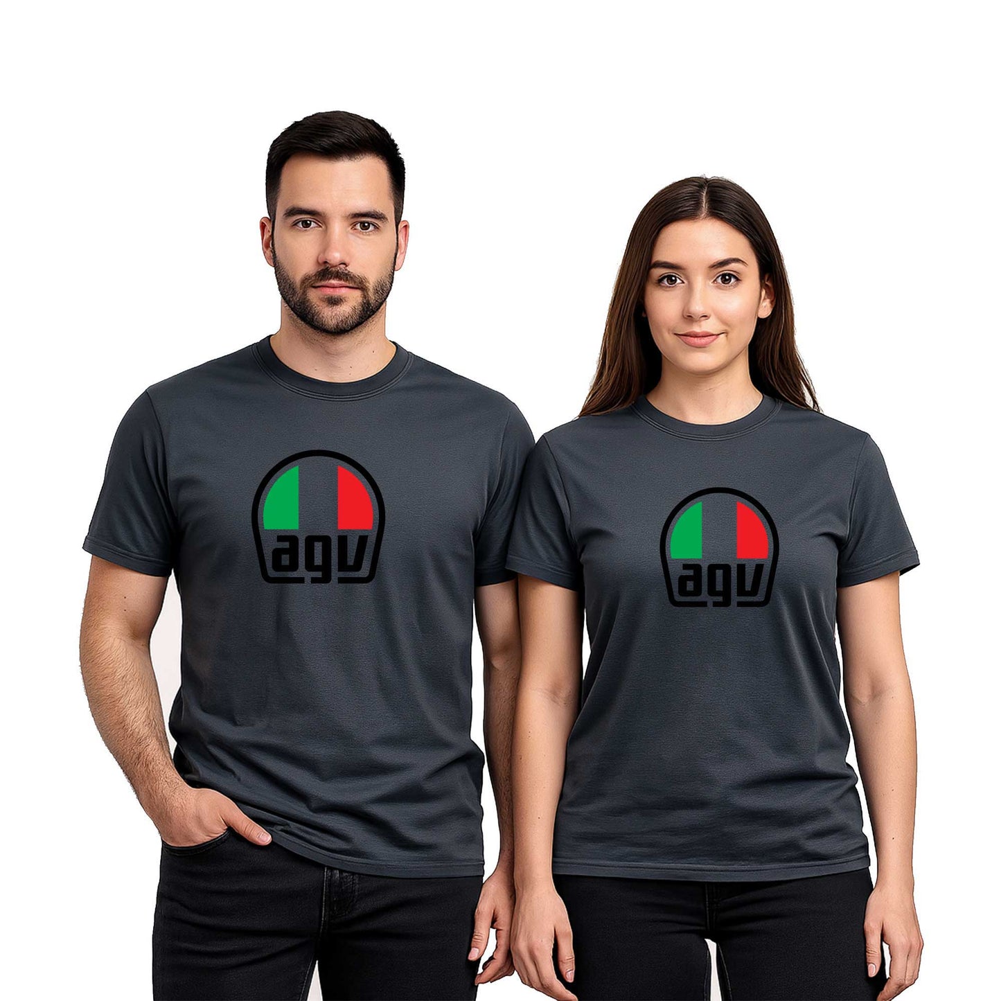 AGV Logo Sevgili Çift Renkli Tişört