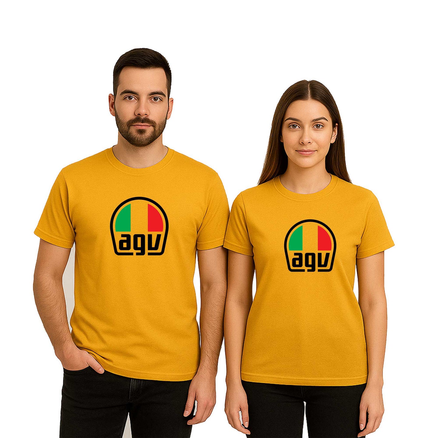 AGV Logo Sevgili Çift Renkli Tişört