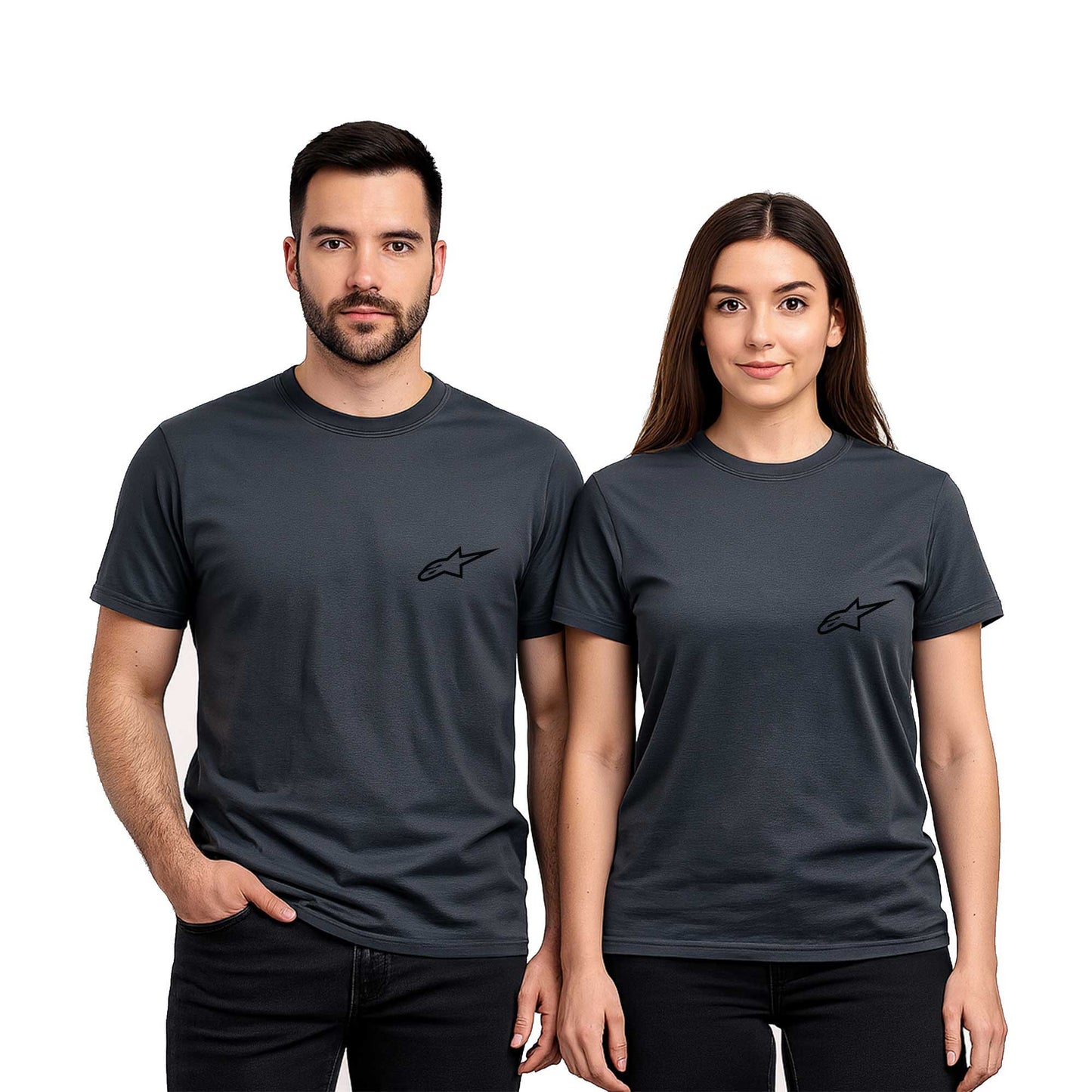 Alpinestars Logo Black Sevgili Çift Renkli Tişört