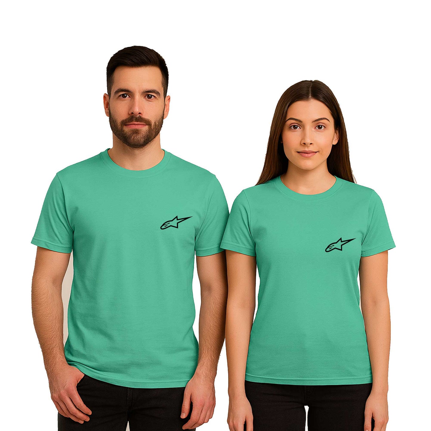 Alpinestars Logo Black Sevgili Çift Renkli Tişört