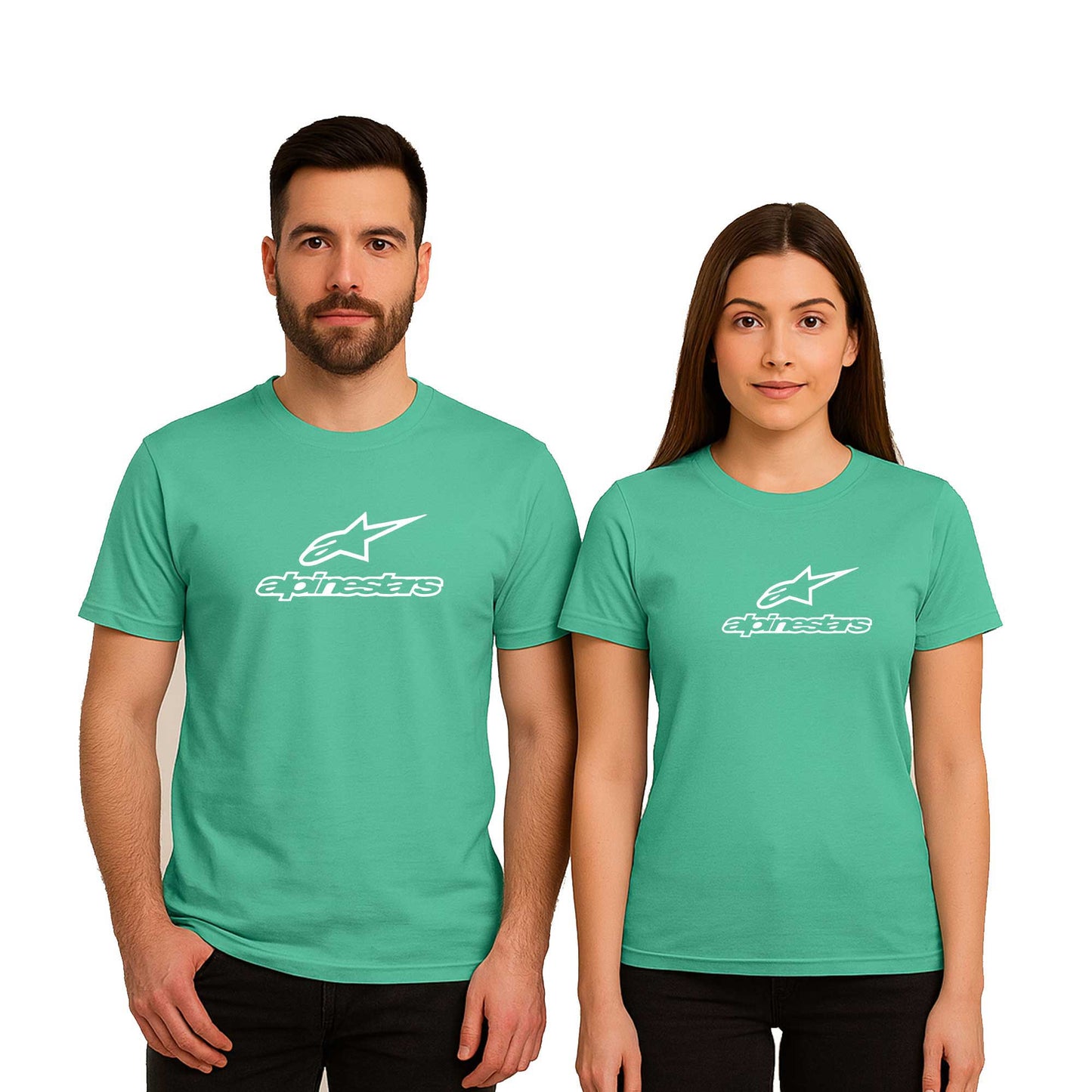 Alpinestars Logo Text Sevgili Çift Renkli Tişört
