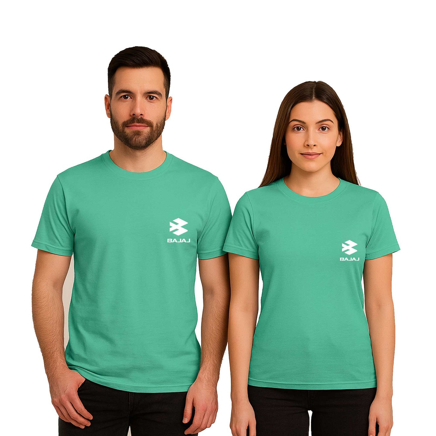 Bajaj White Logo Sevgili Çift Renkli Tişört