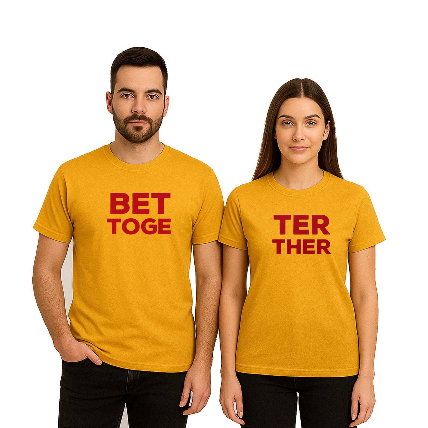 Better Together Sevgili Çift Renkli Tişört