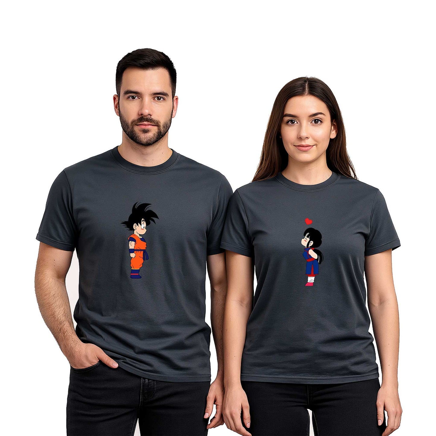 Goku Y Milk Sevgili Çift Renkli Tişört