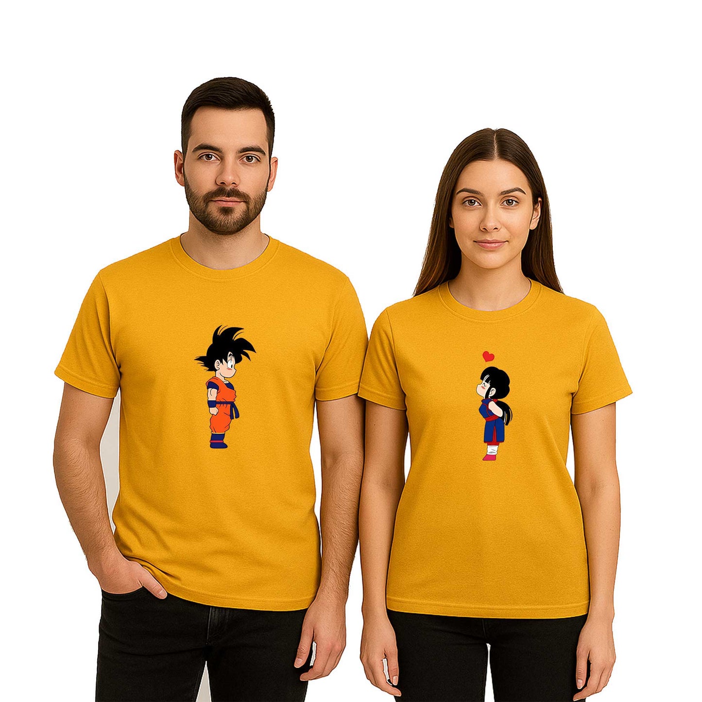 Goku Y Milk Sevgili Çift Renkli Tişört