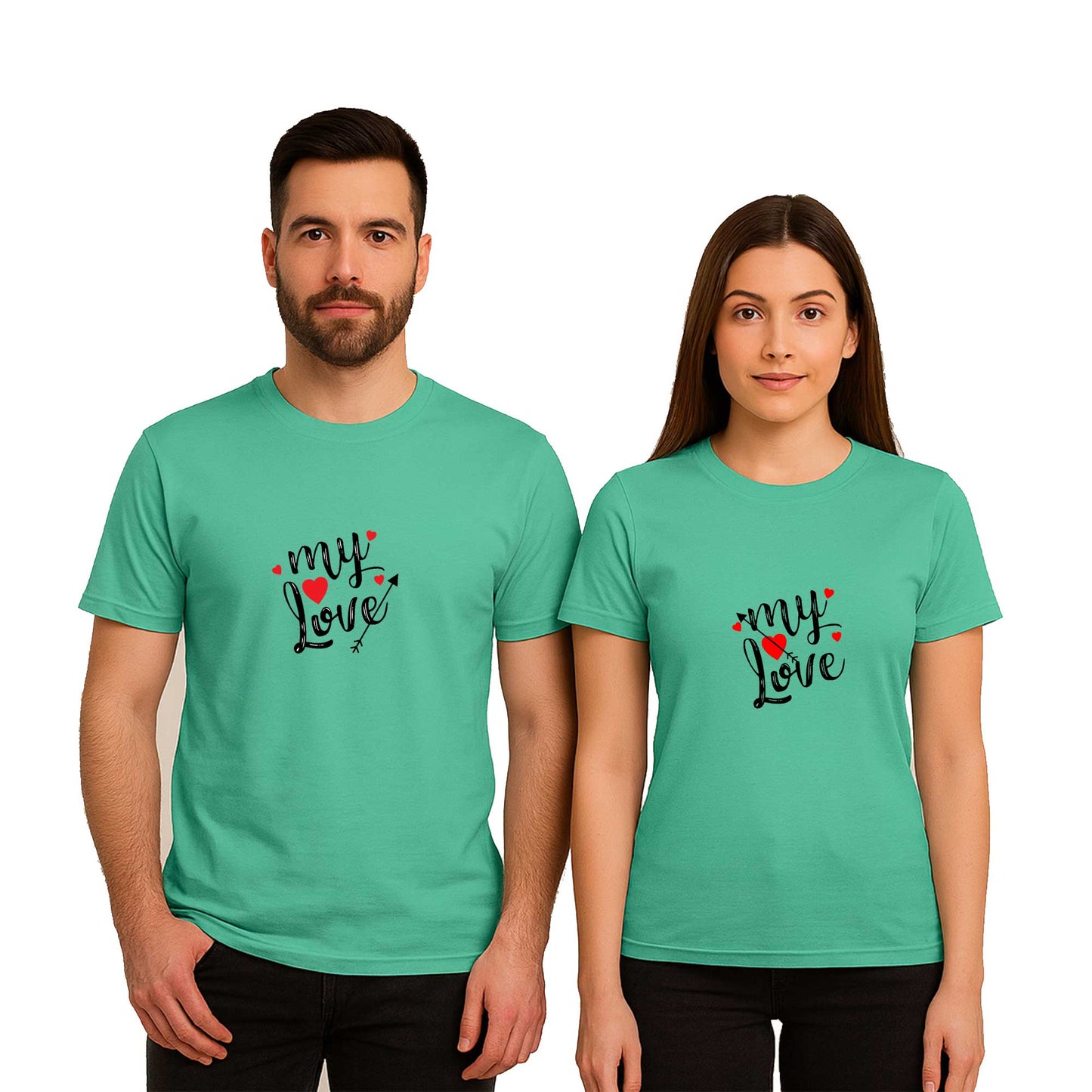 My Love Sevgili Çift Renkli Tişört