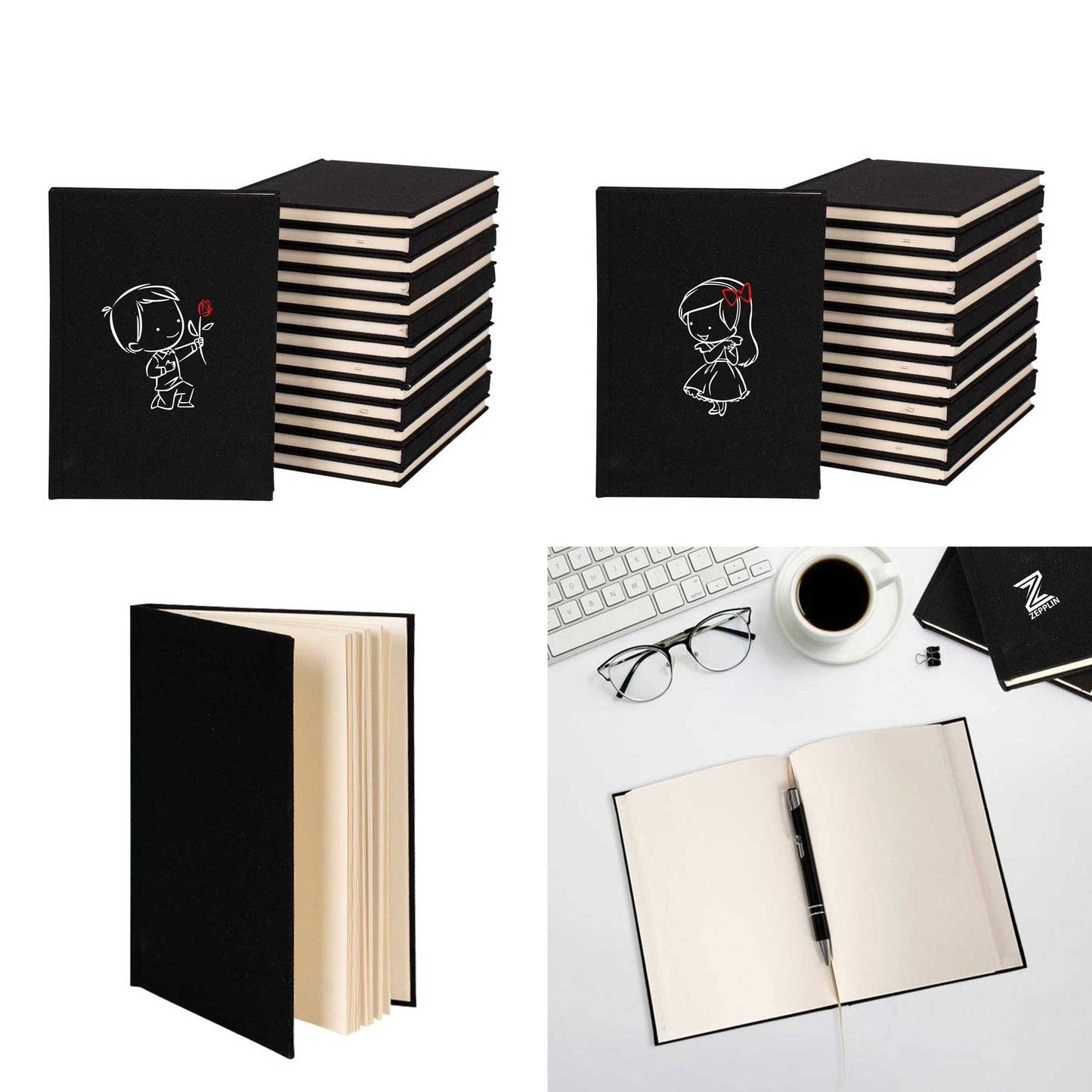 Cute Love Sevgili Çift Kanvas Defter