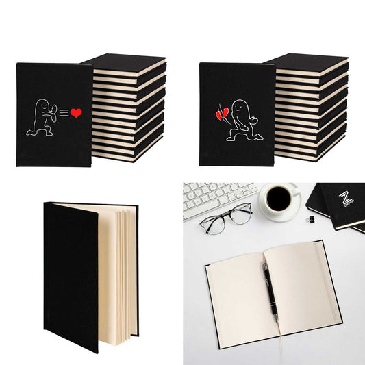 Hadouken Love Sevgili Çift Siyah Tişört Kanvas Defter