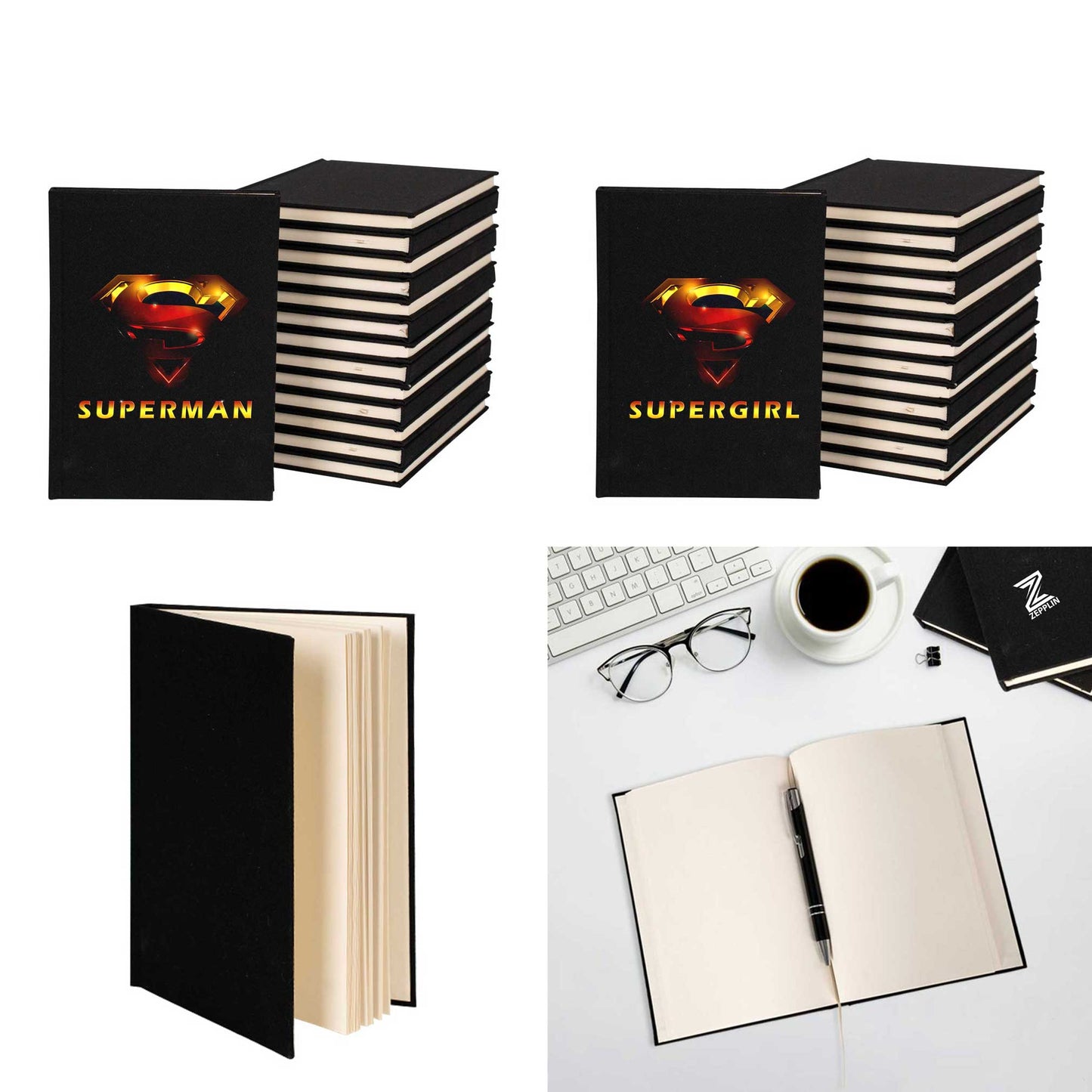 SuperGirl and Man Sevgili Çift Kanvas Defter
