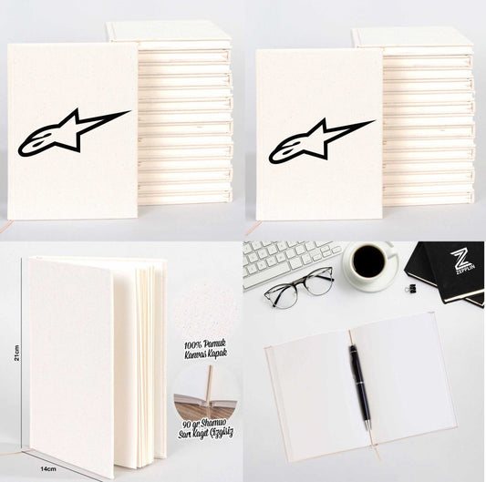 Alpinestars Logo Black Sevgili Çift Kanvas Defter