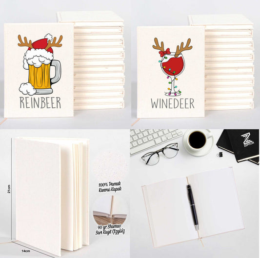 Reinbeer Winedeer Sevgili Çift Kanvas Defter