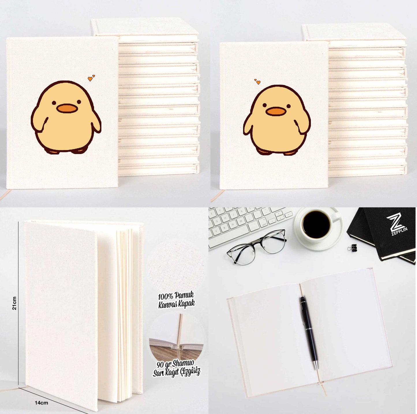 Civciv Sevgili Çift Kanvas Defter