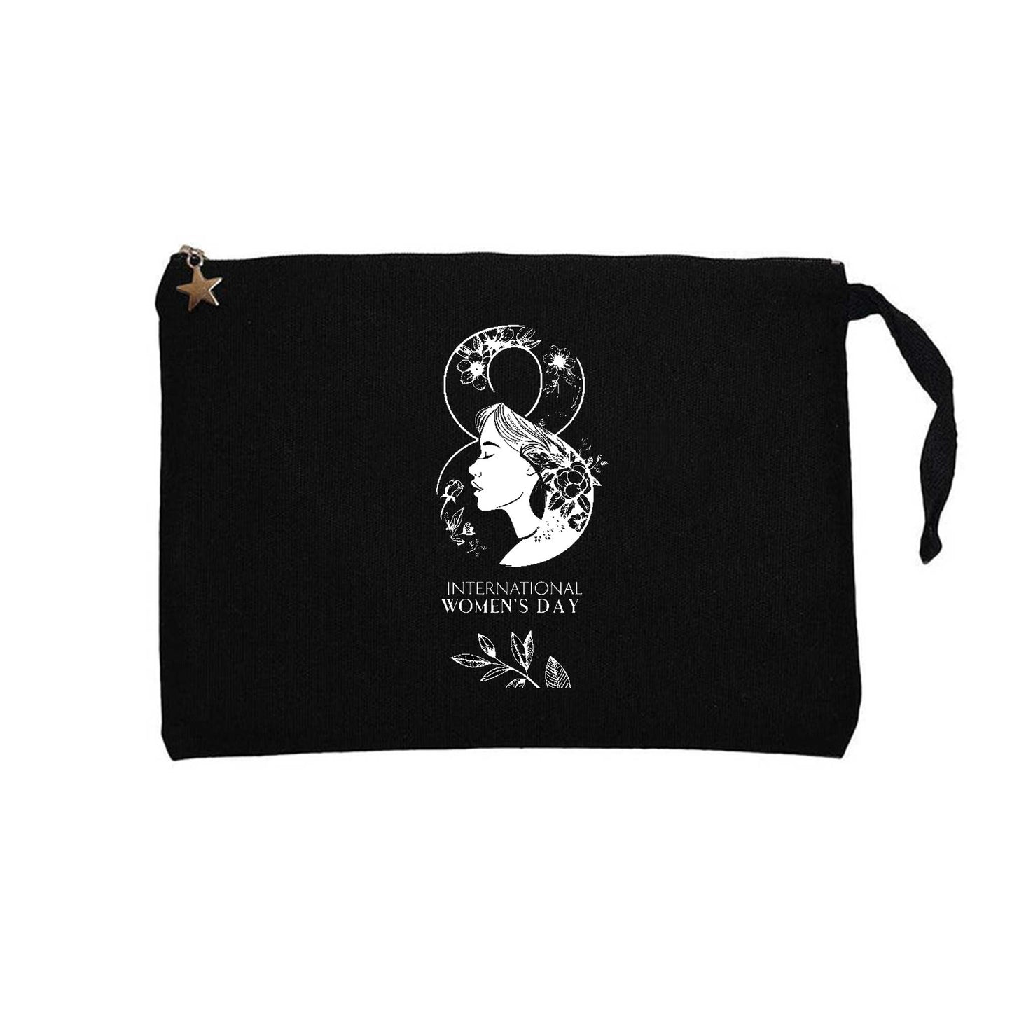 Monokrom 8 Mart Siyah Clutch Astarlı Cüzdan / El Çantası