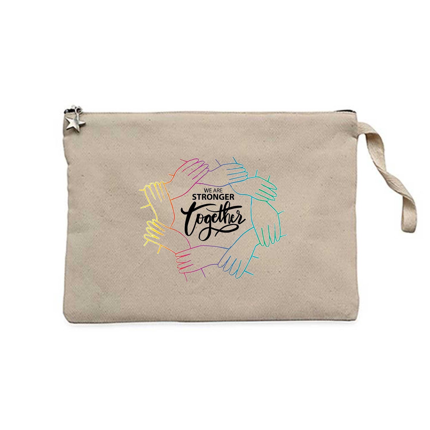 We Are Stronger Krem Clutch Astarlı Cüzdan / El Çantası