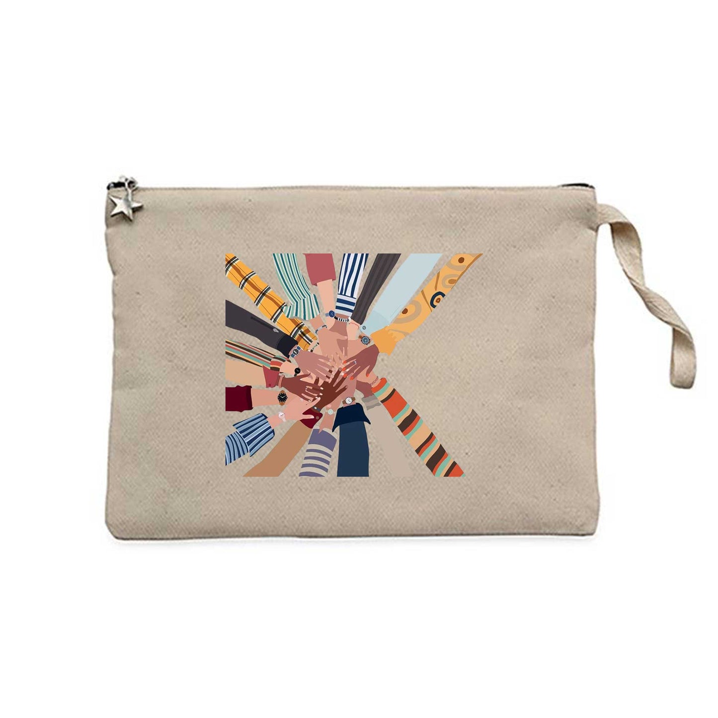 Kadın Dayanışması Krem Clutch Astarlı Cüzdan / El Çantası