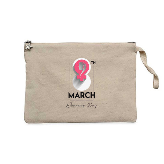 8 th March Krem Clutch Astarlı Cüzdan / El Çantası