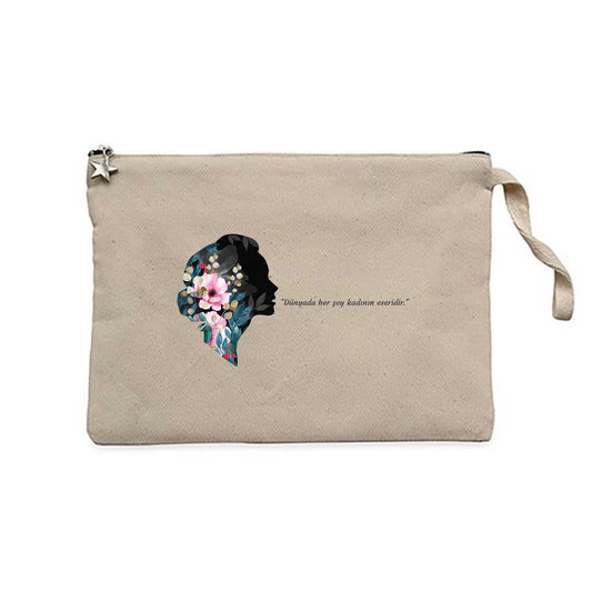 Kadının Eseri Krem Clutch Astarlı Cüzdan / El Çantası