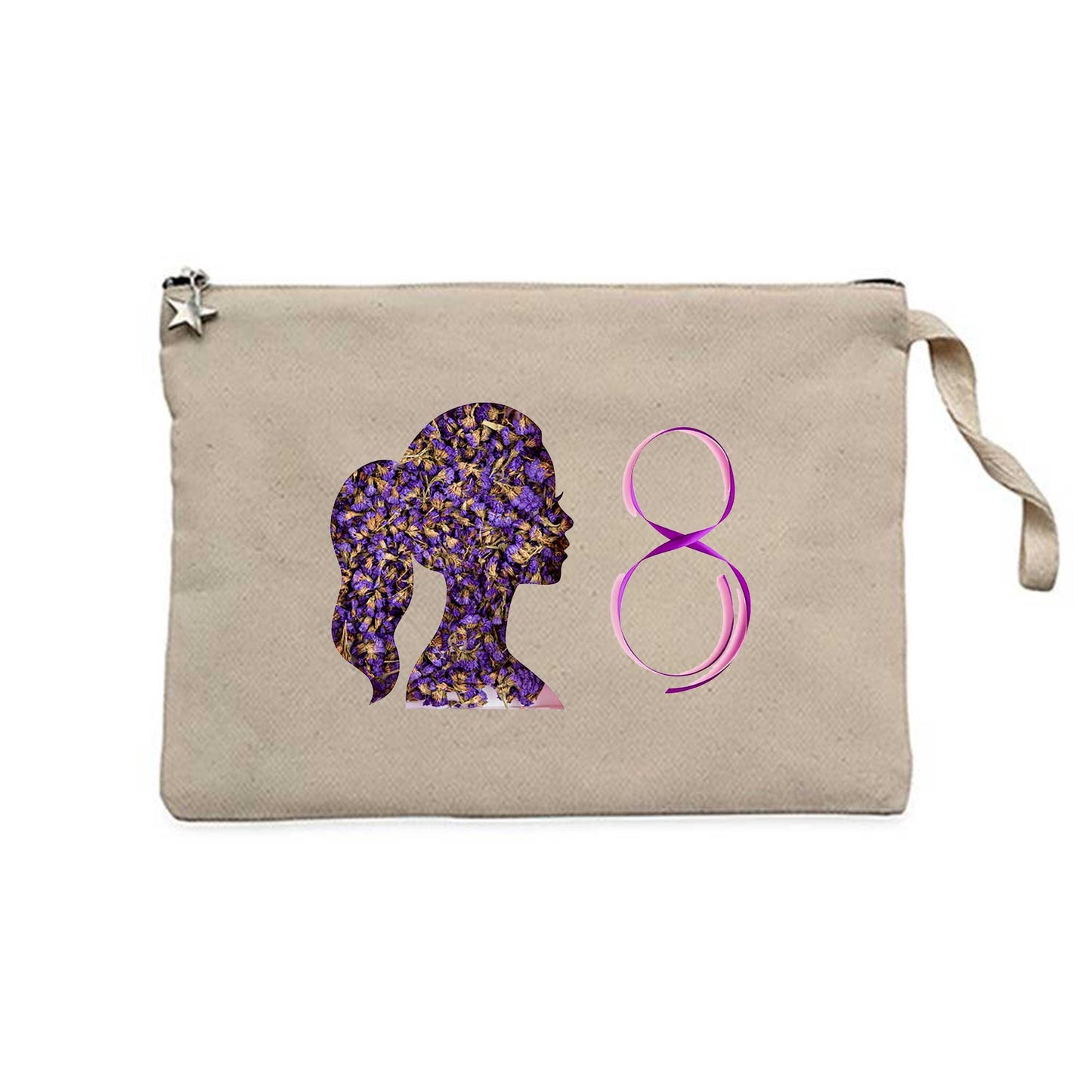 Kadın ve Doğa Krem Clutch Astarlı Cüzdan / El Çantası