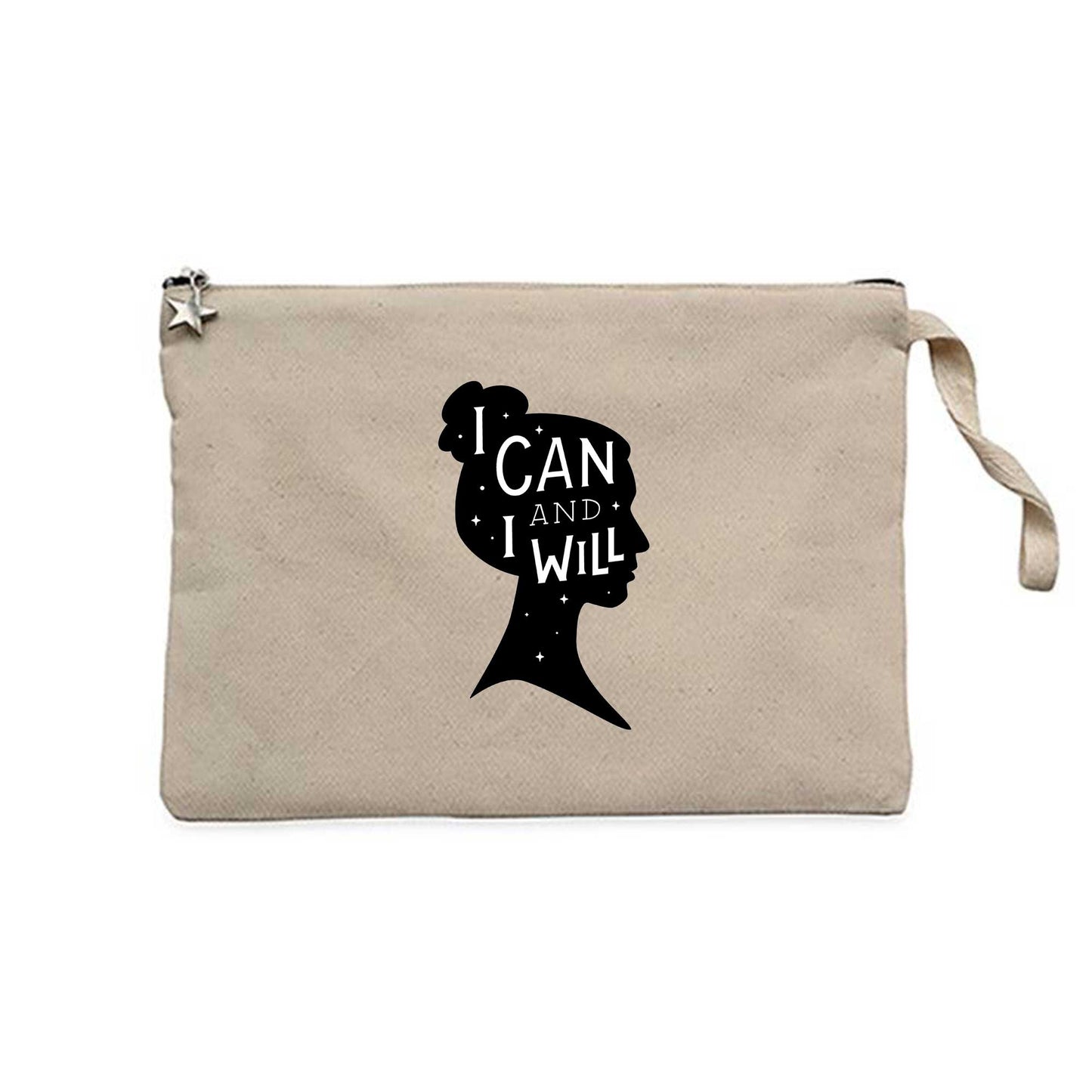 I can and I wil Krem Clutch Astarlı Cüzdan / El Çantası