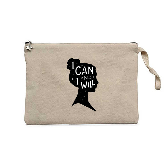 I can and I wil Krem Clutch Astarlı Cüzdan / El Çantası