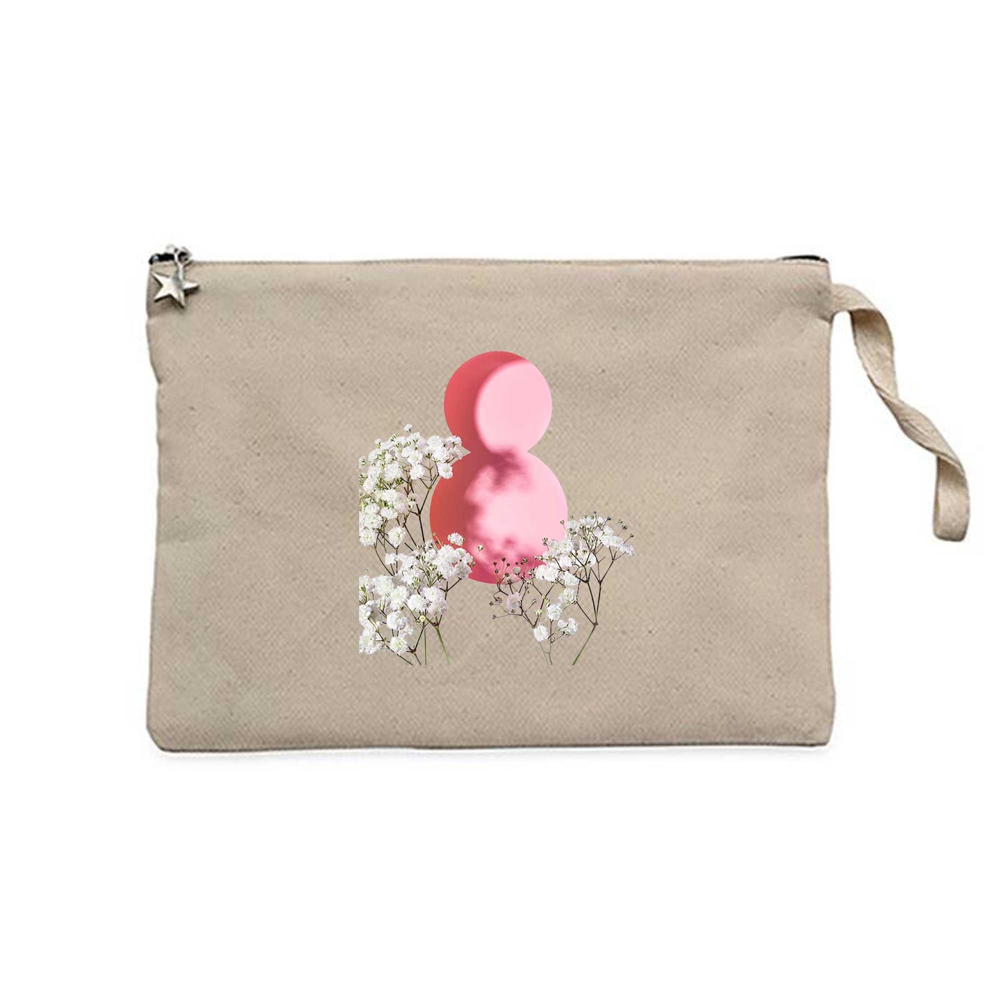 Soft Floral 8 March Krem Clutch Astarlı Cüzdan / El Çantası