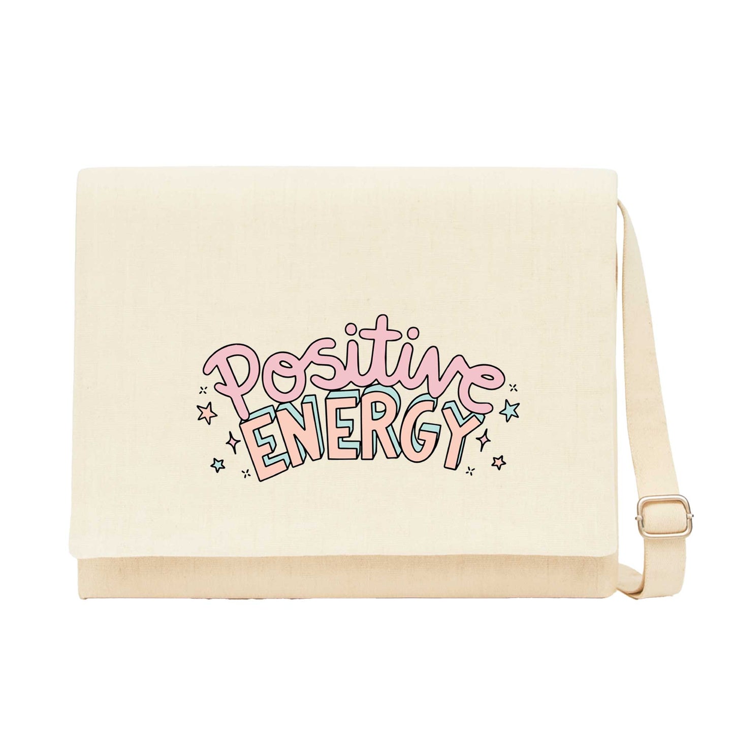 Positive Energy Krem Kanvas Postacı Çantası