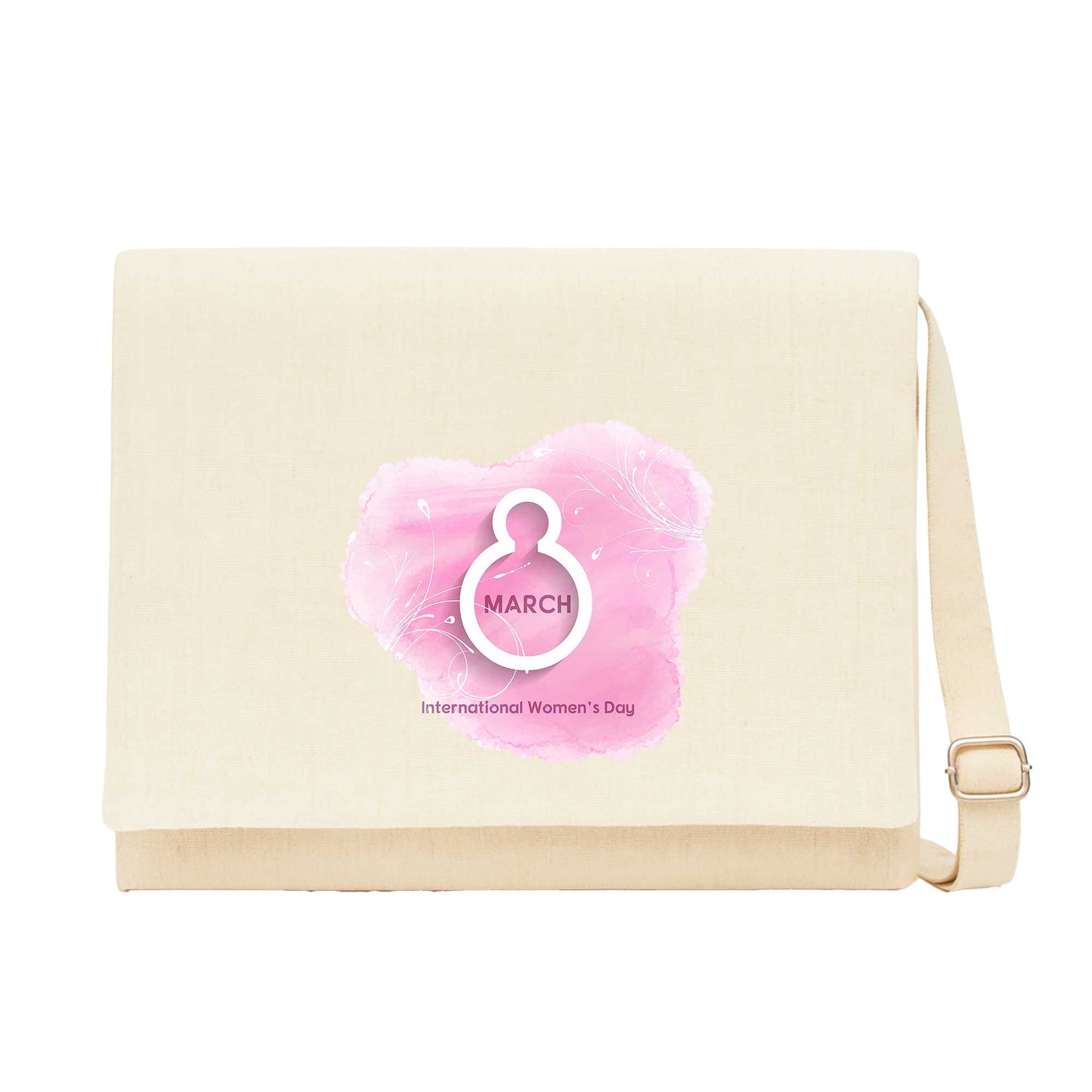 Soft Pink Women’s Day Krem Kanvas Postacı Çantası